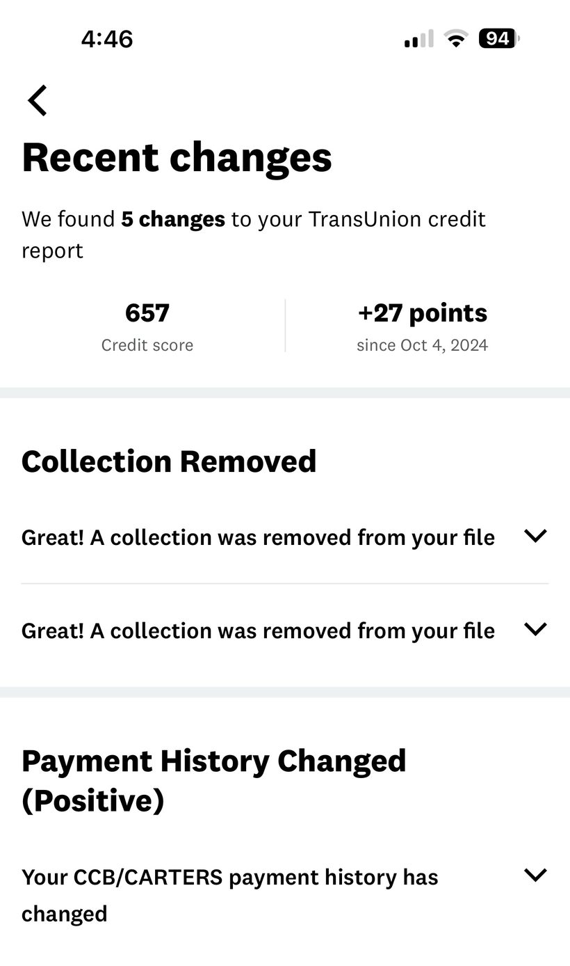 Collection removed after dispute